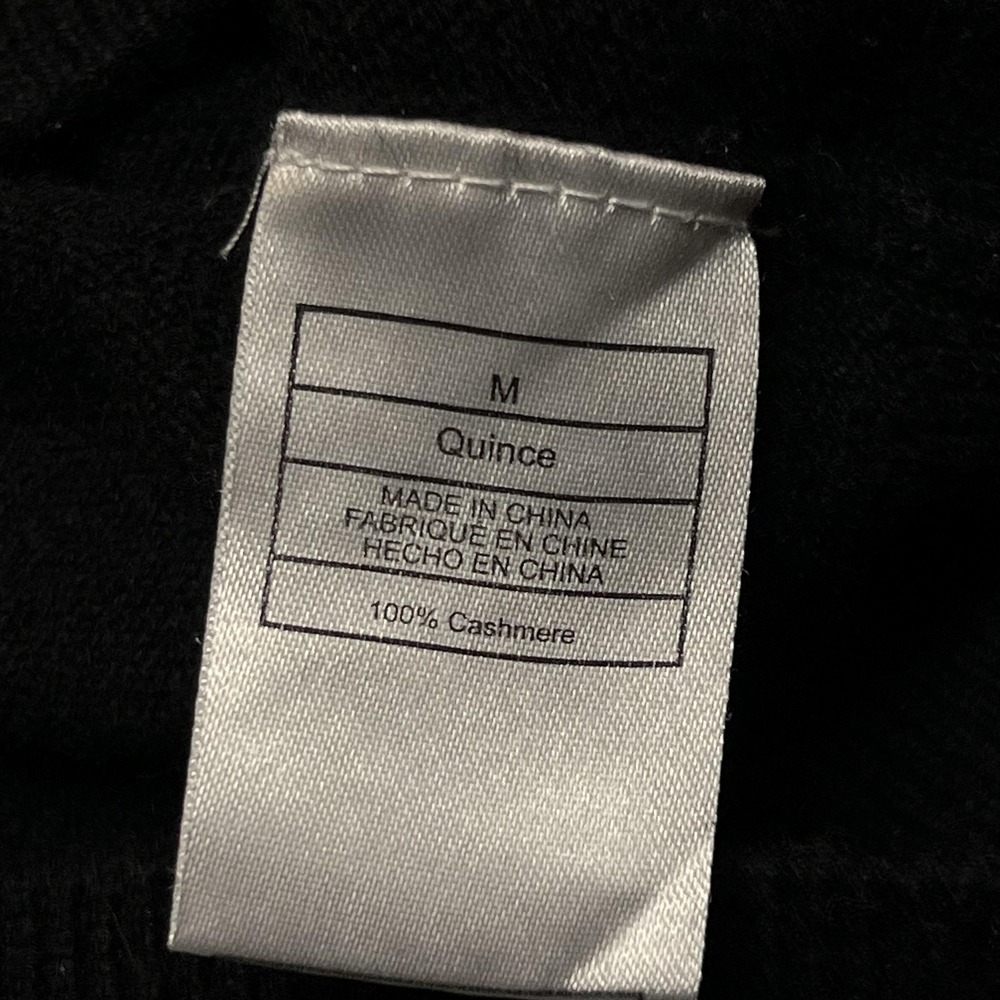 Quince Sweater Womens Medium Black 100% Cashmere V Neck Knit Pullover Top - Picture 10 of 13